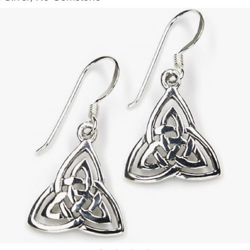 Fashion Jewelry OS Antique silver 1.34” BOHO Celtic lightweight dangle earrings